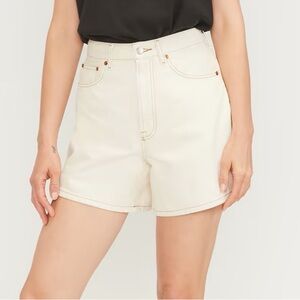 Everlane The A Line Ecru Denim Shorts, Size 31
